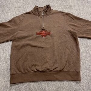 Harley-Davidson Staple 1/4 Zip Mockneck Pullover Java Brown